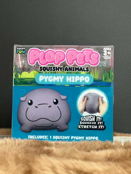 Crazy Fun Plop Pets Pygmy Hippo Squishy Stress Relief Viral  Plop Pets Squishy Animal Toy NWT